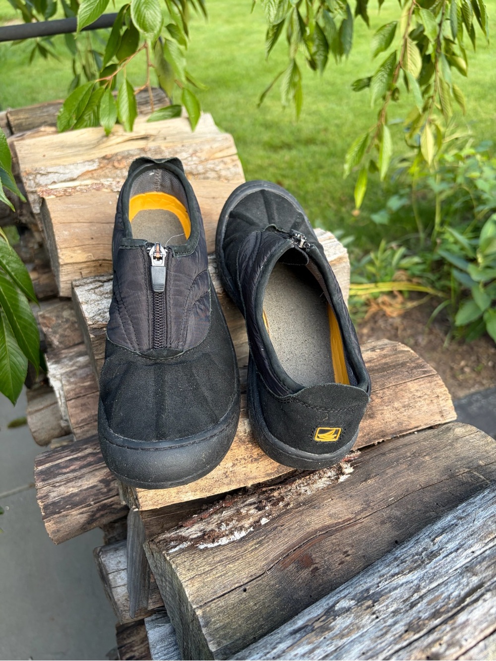 Sperry Top-Sider Center Zip Black Duck Shoes Slip On Comfort Size 6.5